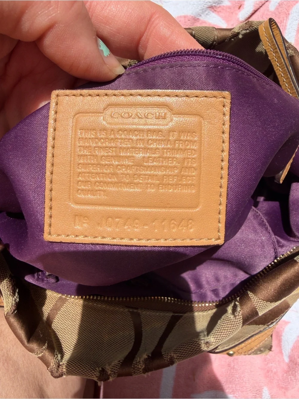Coach Signature Canvas *almost vintage 2007* Carly Hobo Bag in Brown